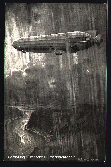 Sturmfahrt von Graf Zeppelin ƒ¼ber dem Rhein von Frankfurt nach Kƒ¶ln