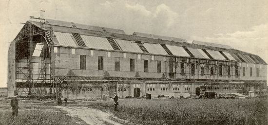 Luftschiffhalle Köln Bickendorf im Bau Südseite