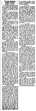 Zeitungsmeldung über die Ankunft von Tim Tovell und Henri in Australien