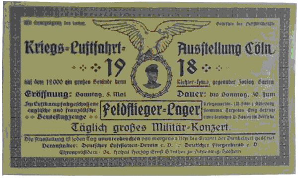 Kriegs-Luftflotten-Ausstellung am 5. Mai 1918 Kln Riehler Haus