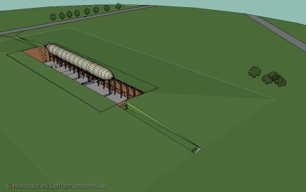 Unterirdische Luftschiffhalle - Hallendecke geöffnet
