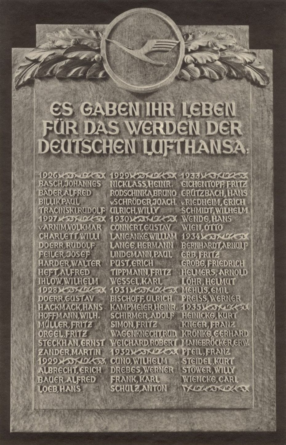 Liste der zwischen 1920 und 1920 verunglckten Piloten der Lufthansa