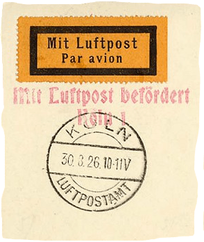 Luftpost Flughafen Köln Butzweilerhof