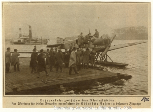 Wasserflugzeug Junkers F 13 in Köln