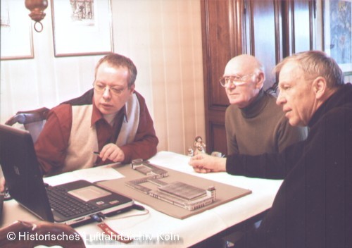 Interview mit Hans Simmeler. V. l. Werner Mller, Hans Simmeler, Horst Schuh.