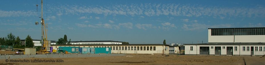 Der Betriebshof des Flughafen Köln Butzweilerhof von Osten gesehen.