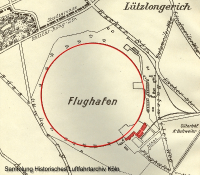 Grundriss des Flughafen Köln Butzweilerhof