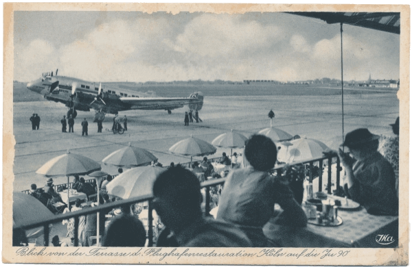 Die Terasse des Flughafen Kln Butzweilerhof - Junkers Ju 90 Bayern