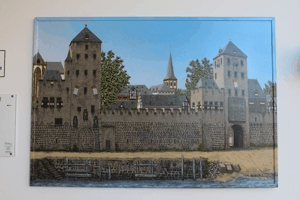 Siegfried Glos das alte Köln Gemälde der mittelalterlichen Stadtmauer