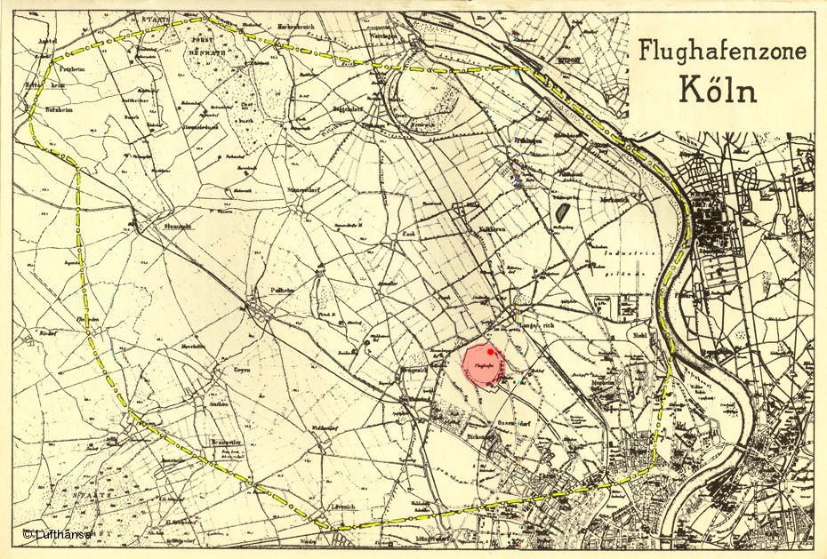 Die Flughafenzone des Flughafens Köln Butzweilerhof 1938
