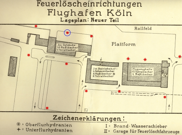 Hydranten der Feuerlscheinrichtungen Flughafen Kln Butzweilerhof