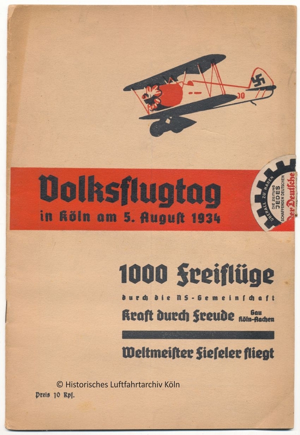 Programmheft des Volksflugtag 1934 in Kln auf dem Flughafen Butzweilerhof