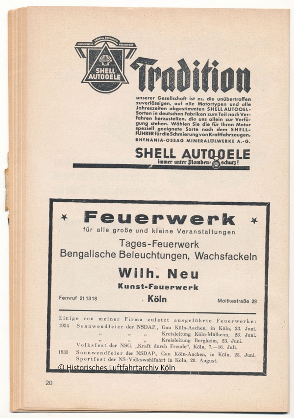 Programmheft des Volksflugtag 1934 in Kln auf dem Flughafen Butzweilerhof