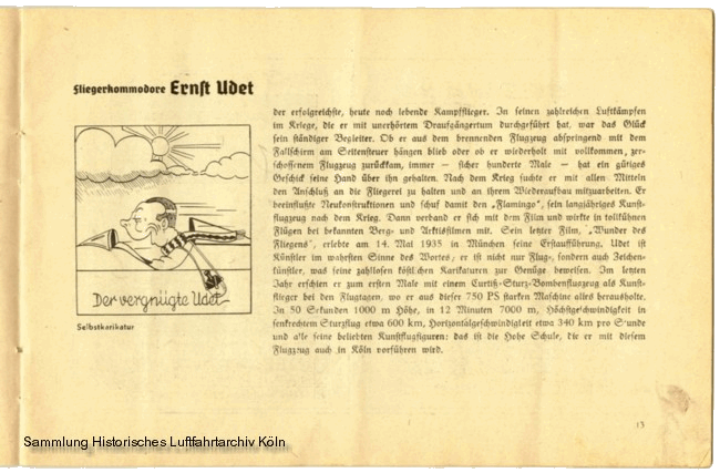 Volksflugtag 1935 Flughafen Köln Butzweilerhof Vorstellung Ernst Udet