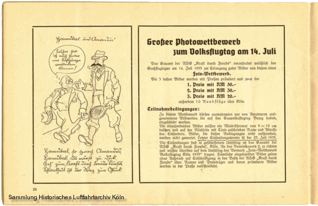 Volksflugtag 1935 Flughafen Kln Butzweilerhof Fotowettbewerb zum Volksflugtag