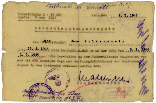 Entlassungsschein Luftwaffenhelfer 1. Mrz 1945