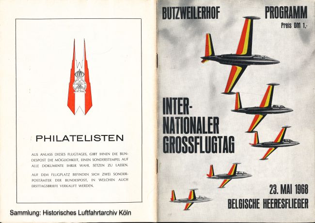 Programmheft des Groen internationalen Flugtages von 1968 auf dem Flugplatz Kln  Butzweilerhof