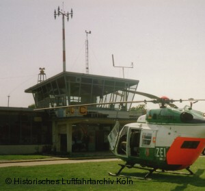 Der Tower der belgischen Heeresflieger auf dem Butzweilerhof in Köln.
