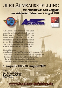 Ausstellungsplakat 2009 - Sonderausstellung in der Stadtsparkasse KlnBonn "Ankunft von Graf Zeppelin in Cln"